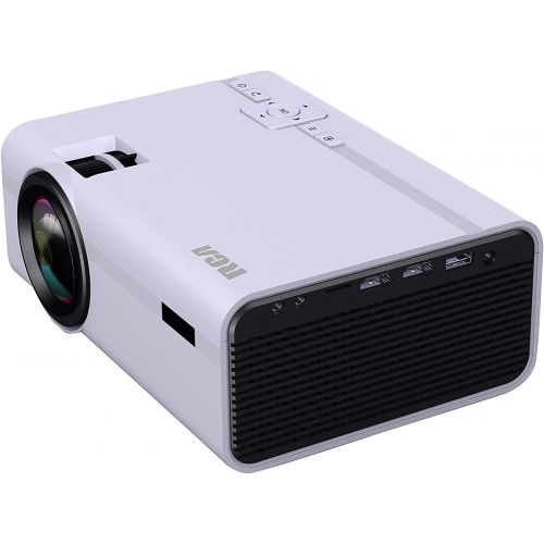  RCA RPJ136 LCD Home Theater Projector with LED Projection Lamp 1080p HD Compatible Bundle RPJ123 Indoor Outdoor 100 Diagonal Portable Projector Screen Kit