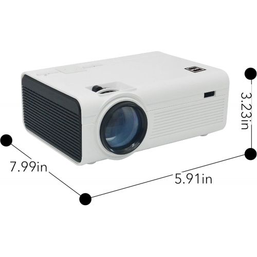  RCA RPJ136 LCD Home Theater Projector with LED Projection Lamp 1080p HD Compatible Bundle RPJ123 Indoor Outdoor 100 Diagonal Portable Projector Screen Kit