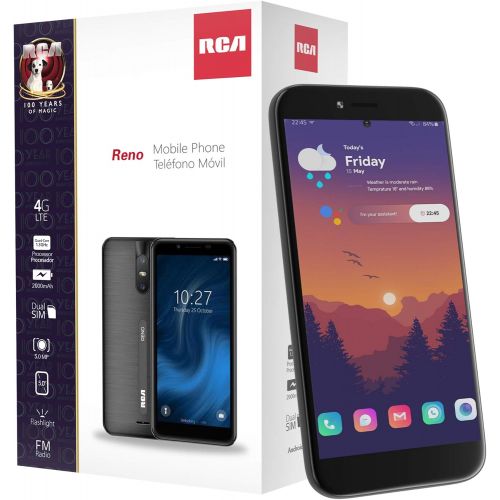  [아마존베스트]RCA Reno, 16GB, Android 10, 4G LTE Unlocked Smartphone (Black)