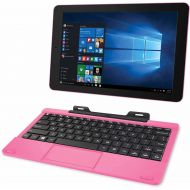 RCA Cambio 10.1 2-in-1 Tablet 32GB Intel Quad Core Windows 10 Pink Touchscreen Laptop Computer with Bluetooth and WiFi