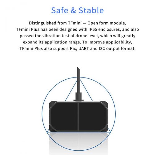  RCmall TFmini Plus Lidar Module, 0.1-12m Indoors Measurement Range, Low Cost Waterproof Dustproof Short-Range Distance Sensor, Single-Point Micro UART for Drone Industrial Sensing Robot S