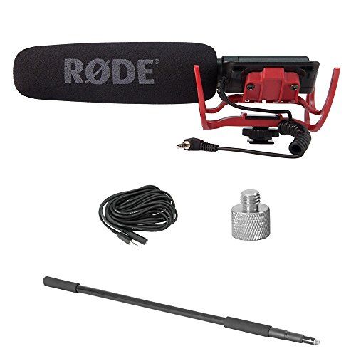 로데 RØDE Microphones Rode VideoMic Microphone Pack with Rycote Lyre Mount, Boom Pole, Screw Adapter and Extension Cable