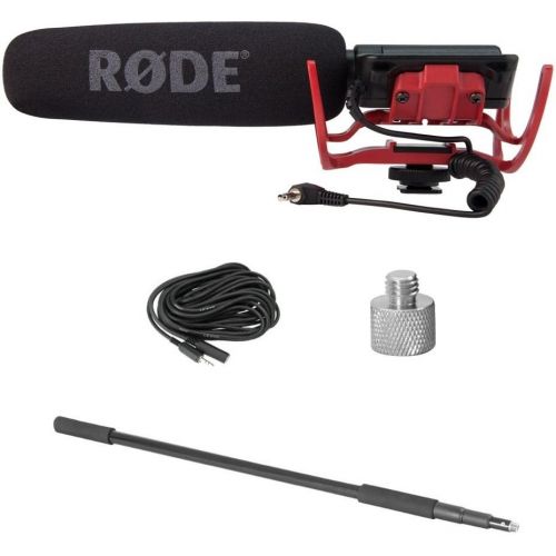 로데 RØDE Microphones Rode VideoMic Microphone Pack with Rycote Lyre Mount, Boom Pole, Screw Adapter and Extension Cable