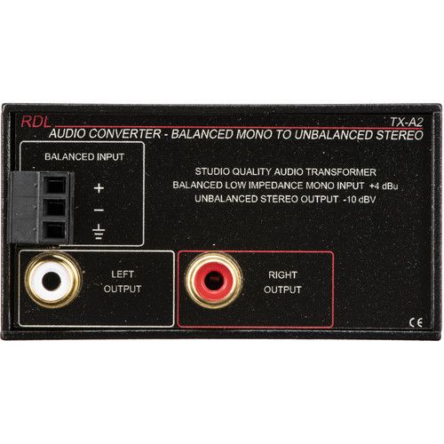  RDL TX-A2 Mono Balanced to Unbalanced Signal Converter