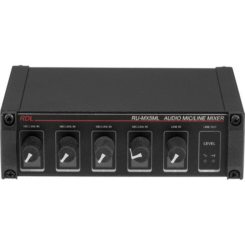  RDL RU-MX5ML 5-Channel Mic/Line Audio Mixer with Phantom Power