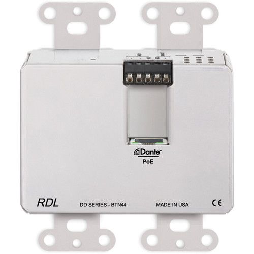  RDL DDB-BTN44 Wallmount Bidirectional Line-Level and Bluetooth Audio Dante Interface (Black)