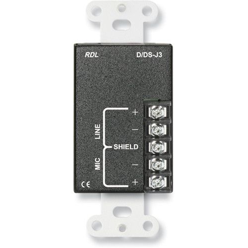  RDL D-J3 Wall Mount RCA and XLR Mic/Line Input Panel