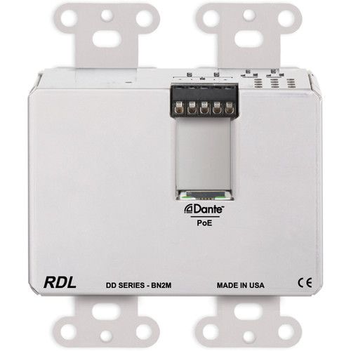  RDL DDS-BN2M 2 x 2 Wall-Mounted Bi-Directional Mic/Line Dante Interface (Stainless Steel)
