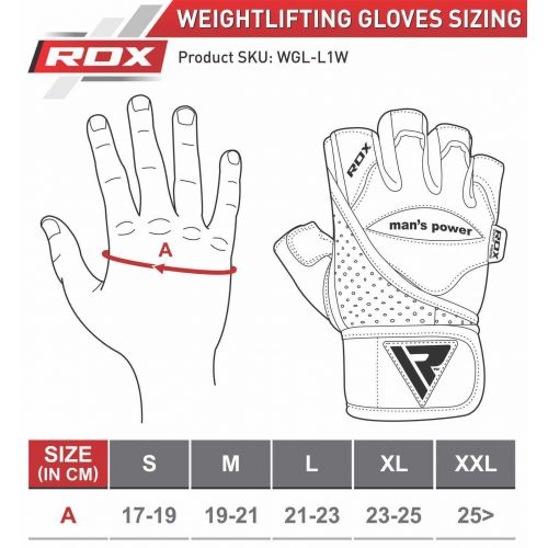  RDX Weight Lifting Gloves, WhiteBlack, Large