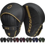 RDX Boxing Pads Curved Focus Mitts, Maya Hide Leather Kara Hook and jab Training Pads, Adjustable Strap Ventilated, MMA Muay Thai Kickboxing Coaching Martial Arts Punching Hand Target Strike Shield