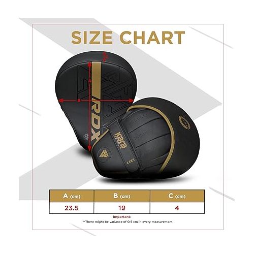  RDX Boxing Pads Curved Focus Mitts, Maya Hide Leather Kara Hook and jab Training Pads, Adjustable Strap Ventilated, MMA Muay Thai Kickboxing Coaching Martial Arts Punching Hand Target Strike Shield