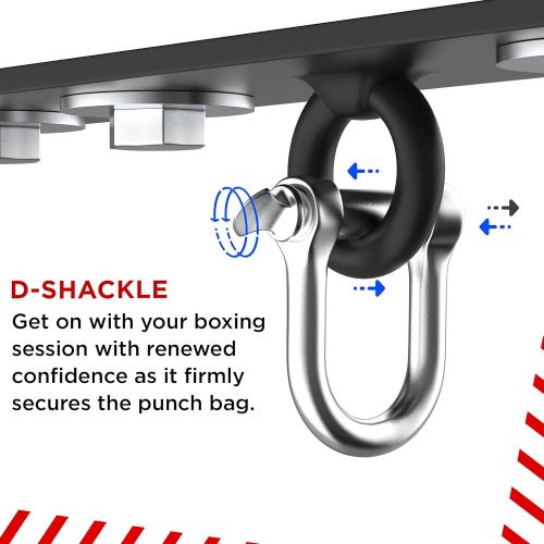  RDX 10” Ceiling Bracket with D-Shackle, 18 Gauge 6mm Heavy Duty Hook with Bolts Wall Plugs, Punch Bag, Double end Speed Ball Hanging, Boxing MMA Muay Thai Kickboxing Training Mount