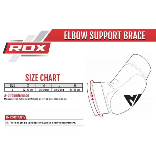  RDX MMA Elbow Support Brace Sleeve Pads Guard Bandage Elasticated Shield Protector,Black,Large, Large, Black