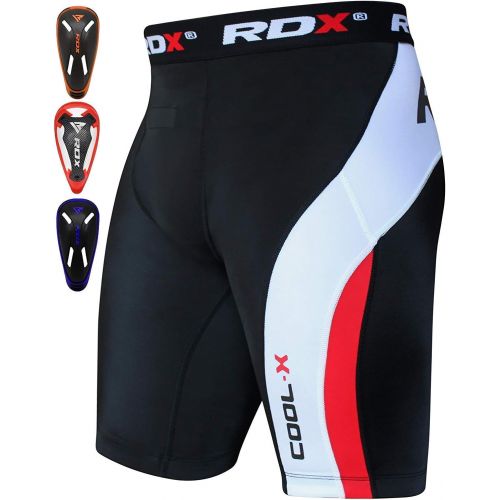  RDX MMA Mens Thermal Compression Shorts Groin Cup Boxing Training Guard Base Layer Fitness Running Exercise