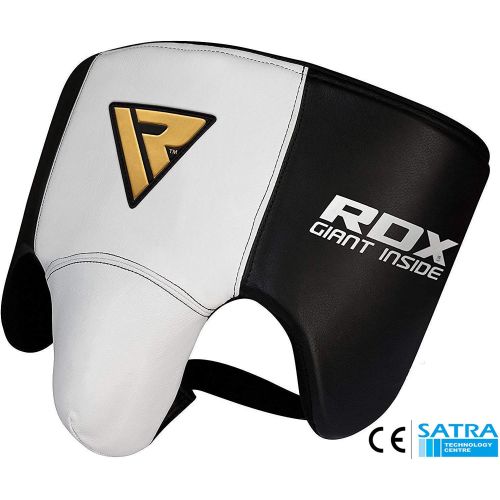  RDX Groin Guard Cow Hide Leather MMA Abdo Guard Adult Boxing Abdominal Protector Groin Cup Muay thai Jock Strap (CE Certified Approved)