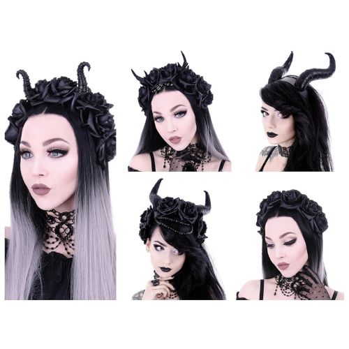  RE Style Restyle Gothic Princess Hair Garland Nu Goth Roses Antlers Headband