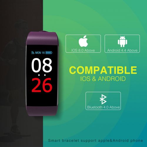  READ New Fitness Tracker, Heart Rate Monitor, IP67 Waterproof Smart Bracelet with Camera Remote Shoot, Activity Fitness Wristband R11 Pedometer for Bluetooth Android and iOS