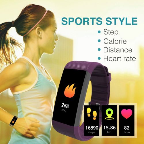  READ New Fitness Tracker, Heart Rate Monitor, IP67 Waterproof Smart Bracelet with Camera Remote Shoot, Activity Fitness Wristband R11 Pedometer for Bluetooth Android and iOS