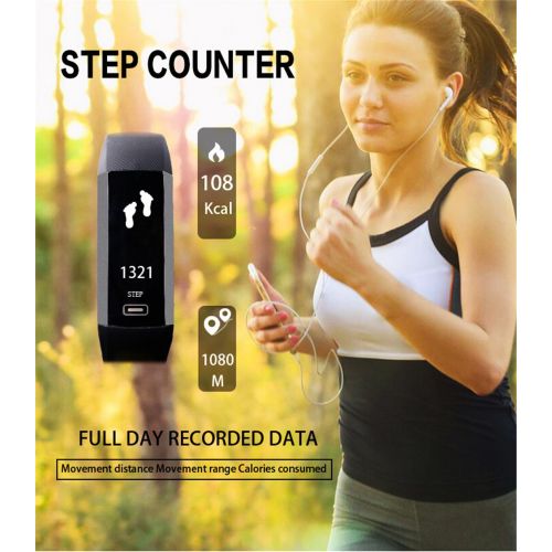  Smart Watch Fitness Tracker READ R5.PRO Heart Rate Monitor Blood Pressure Bracelet Pedometer Activity Tracker Sleep Monitoring Call SMS SNS Remind Watch for Android iOS (Blue)