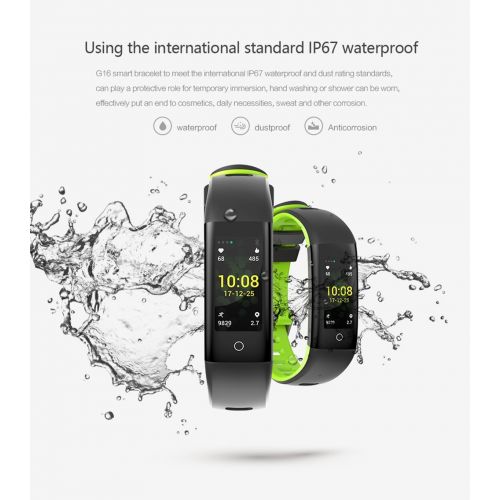  READ Fitness Tracker Blood Pressure Heart Rate Sleep&Monitor G16 Health Tracker Step Distance Calories Counter Pedometer IP67 Waterproof Smart Watch Call SMS SNS Remind Watch for A