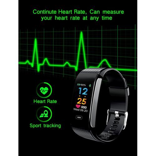  READ Sport Fitness Activity Tracker R18 Smart Watch Heart Rate Blood Pressure Sleep Support USB-Charge Watch Waterproof Call Message and SNS Sedentary Remind Watch for Android iOS