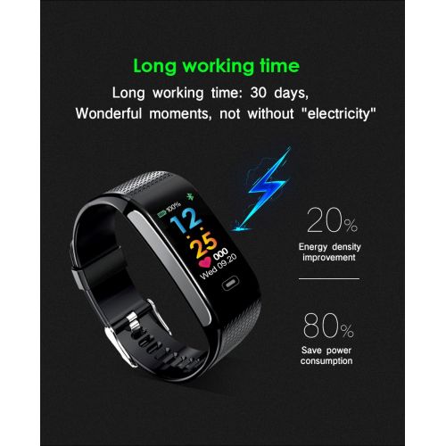  READ Sport Fitness Activity Tracker R18 Smart Watch Heart Rate Blood Pressure Sleep Support USB-Charge Watch Waterproof Call Message and SNS Sedentary Remind Watch for Android iOS