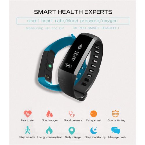  Smart Watch, Fitness Tracker, READ R5.PRO Heart Rate Monitor Blood Pressure Bracelet Pedometer Activity Tracker Sleep Monitoring Call SMS SNS Remind Watch for Android iOS (Purple)