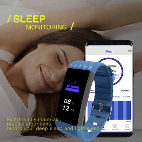  Blood Pressure Monitor Fitness Tracker Heart Rate Monitor READ R11 Pedometer Calorie Counter Activity Tracker Sleep Monitoring IP67 Waterproof Call SMS SNS Remind Watch for Android