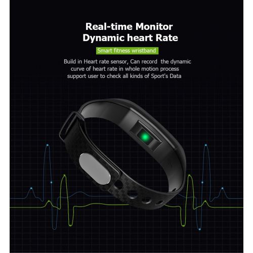  Fitness Tracker READ R17 Smart Watch Heart Rate Blood Pressure Sleep Monitoring Waterproof ECG Real -time Monitor Support USB-charge Watch Call SMS SNS Remind Watch for (bule)