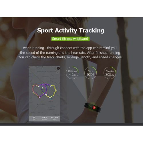  Fitness Tracker READ R17 Smart Watch Heart Rate Blood Pressure Sleep Monitoring Waterproof ECG Real -time Monitor Support USB-charge Watch Call SMS SNS Remind Watch for (bule)