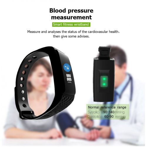  Fitness Tracker READ R17 Smart Watch Heart Rate Blood Pressure Sleep Monitoring Waterproof ECG Real -time Monitor Support USB-charge Watch Call SMS SNS Remind Watch for (bule)