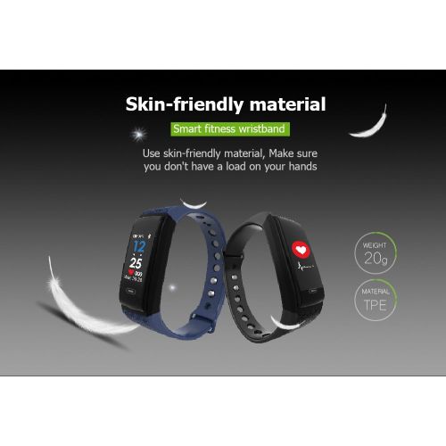  Fitness Tracker READ R17 Smart Watch Heart Rate Blood Pressure Sleep Monitoring Waterproof ECG Real -time Monitor Support USB-charge Watch Call SMS SNS Remind Watch for (bule)