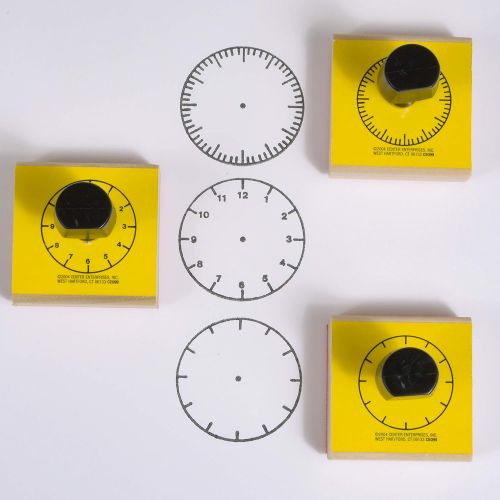  [아마존베스트]READY 2 LEARN - CE099 Ready 2 Learn Analog Clock Stamps - Set of 3 - Wooden Stamps for Telling Time Activities and DIY - Use for Flashcards, Worksheets, Invitations, Albums and Scr