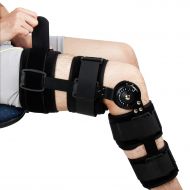 REAQER Hinged ROM Knee Brace, Adjustable Length Post OP Patella Brace Support Stabilizer Pad...