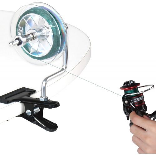  [아마존베스트]Reawow aluminium alloy line reel with suction cup clamp hand reel fishing line spooler system clip winding machine