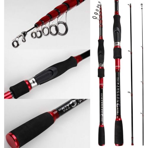  [아마존베스트]REAWOW Telescopic Fishing Rod and Reels Combo Portable Carbon Super Light Fishing Rod Bass Fishing Reel Sea Fishing Reels Spinning Wheel Reel