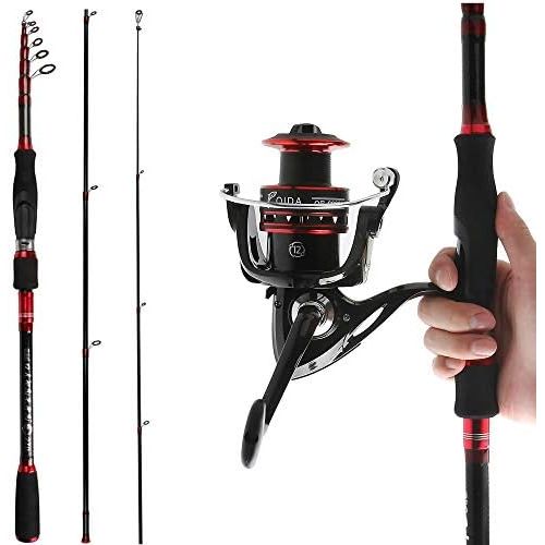  [아마존베스트]REAWOW Telescopic Fishing Rod and Reels Combo Portable Carbon Super Light Fishing Rod Bass Fishing Reel Sea Fishing Reels Spinning Wheel Reel