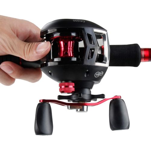  [아마존베스트]REAWOW Telescopic Fishing Rod and Reels Combo Portable Carbon Super Light Pistol Grip Fishing Rod Bass Fishing Reel Sea Fishing Reels Baitcast Reel 2 Pieces