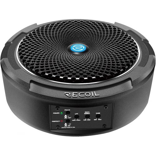  Recoil SL1708 240 Watt 8 Under-Seat Slim Amplified Car Subwoofer with Installation Wiring Kits