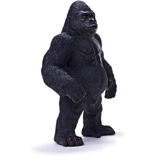  RECUR Toys Standing Gorilla King Kong Toys 6.2 inch, Wildlife Animal Lifelike Ape Soft Hand-Painted Skin Texture Toys for Kids, Realistic Western Lowland Gorilla Replica Figurines