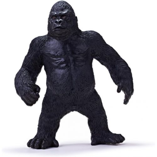  RECUR Toys Standing Gorilla King Kong Toys 6.2 inch, Wildlife Animal Lifelike Ape Soft Hand-Painted Skin Texture Toys for Kids, Realistic Western Lowland Gorilla Replica Figurines