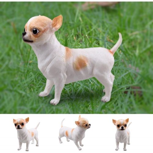  RECUR Toys Chihuahua Figure Toys, Soft Hand-Painted Skin Texture Pet Dog Toys for Kids & Dog Lovers-1:2 Scale Realistic Design Replica 5.12inch, Ideal Doll Gift for Collectors, Boy