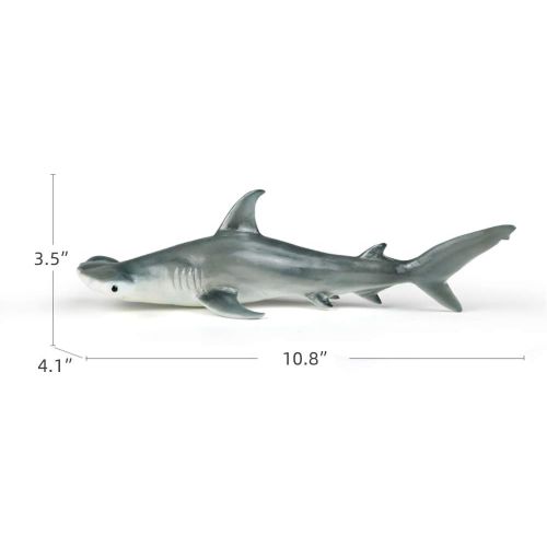  RECUR Toys Hammerhead Shark Figure Toys, Hand-Painted Skin Texture Ocean Shark Figurine Collection-10.8inch Realistic Design Shark Replica 1:15 Scale, Gift for Collectors and Boys