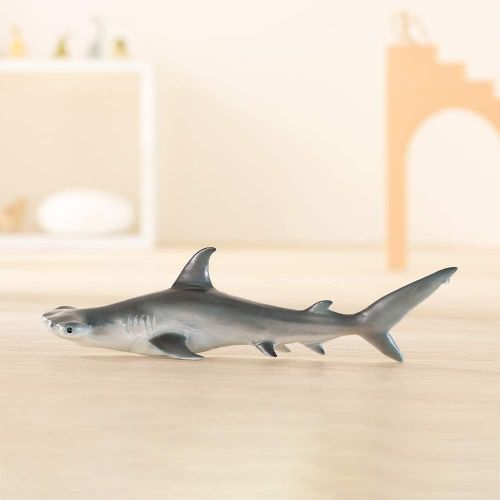  RECUR Toys Hammerhead Shark Figure Toys, Hand-Painted Skin Texture Ocean Shark Figurine Collection-10.8inch Realistic Design Shark Replica 1:15 Scale, Gift for Collectors and Boys