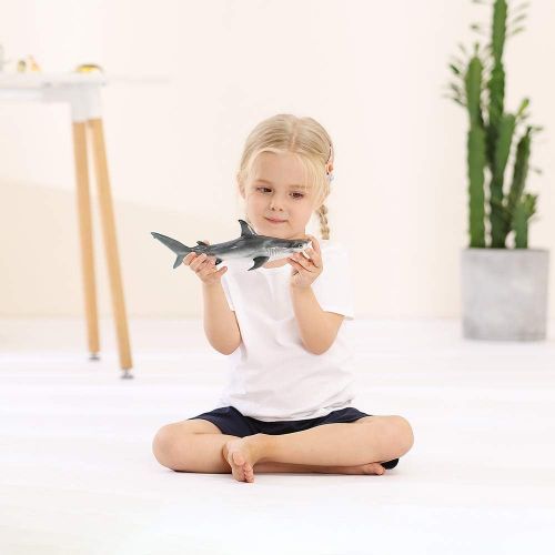  RECUR Toys Hammerhead Shark Figure Toys, Hand-Painted Skin Texture Ocean Shark Figurine Collection-10.8inch Realistic Design Shark Replica 1:15 Scale, Gift for Collectors and Boys