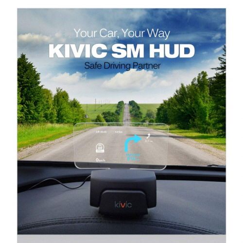  KIVIC Kivic HUD 2nd Generation Head Up Display - Stay Connected Smartphone of iOS & Android with Time, Vehicle Speed, Text Message, Incoming Calls, Various Map through Your Windshield -