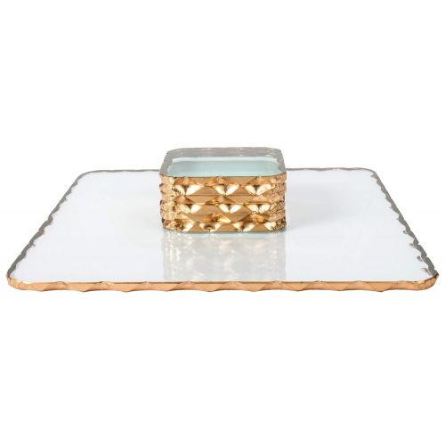  RED FIG HOME Red Fig Home Glass Cake Stand Serving Tray Platter for Parties, Weddings, Birthday, Holidays to Display Cupcakes, Dessert, Cookies, Appetizers, Cheese, Hors D’oeuvres