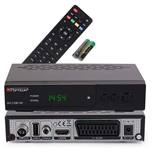  RED Opticum Opticum AX C100 HD DVB C Digital Kabel Receiver (HDTV, DVB C, HDMI, SCART, PVR, USB) schwarz