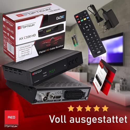  RED Opticum Opticum AX C100 HD DVB C Digital Kabel Receiver (HDTV, DVB C, HDMI, SCART, PVR, USB) schwarz