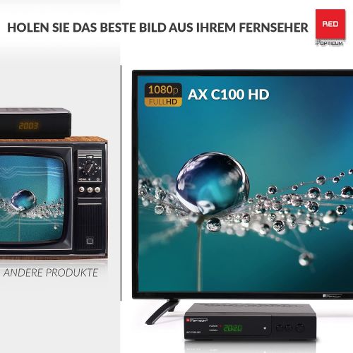  RED Opticum Opticum AX C100 HD DVB C Digital Kabel Receiver (HDTV, DVB C, HDMI, SCART, PVR, USB) schwarz